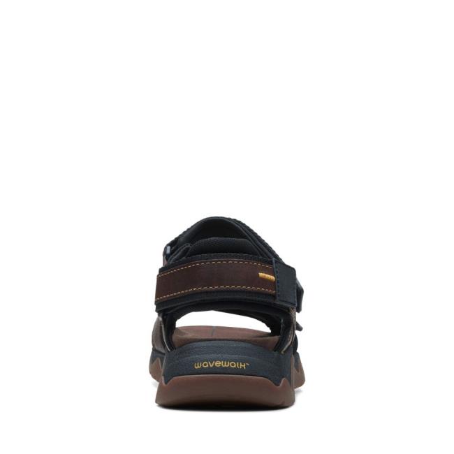 Men's Clarks Wave2.0 Jaunt Sandals Dark Brown | CLK764ECA