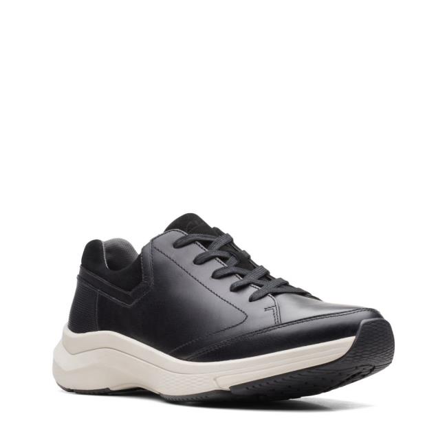 Men's Clarks Wave2.0 Way Sneakers Black | CLK609LEM