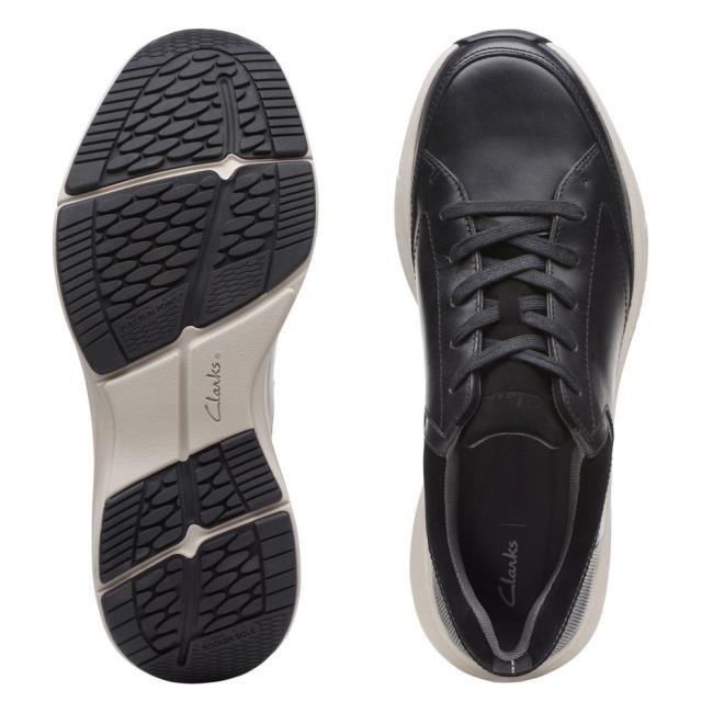 Men's Clarks Wave2.0 Way Sneakers Black | CLK609LEM