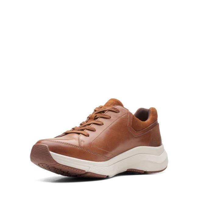 Men's Clarks Wave2.0 Way Sneakers Dark Brown | CLK834KDX