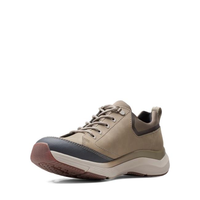 Men's Clarks Wave 2.0 Vibe Sneakers Olive | CLK906YKA