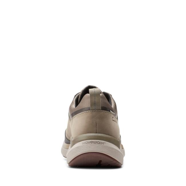 Men's Clarks Wave 2.0 Vibe Sneakers Olive | CLK906YKA