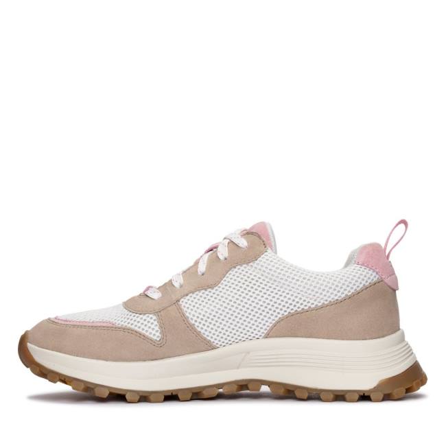 Women's Clarks ATL Trek Free Waterproof Sneakers White / Pink | CLK469OUF