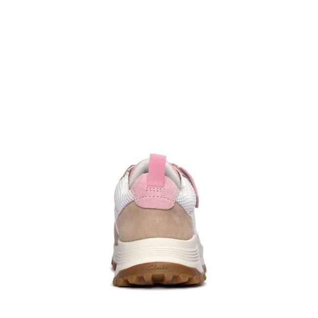 Women's Clarks ATL Trek Free Waterproof Sneakers White / Pink | CLK469OUF