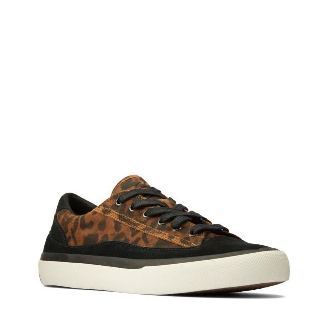 Women's Clarks Aceley Lace Sneakers Leopard | CLK438TZH