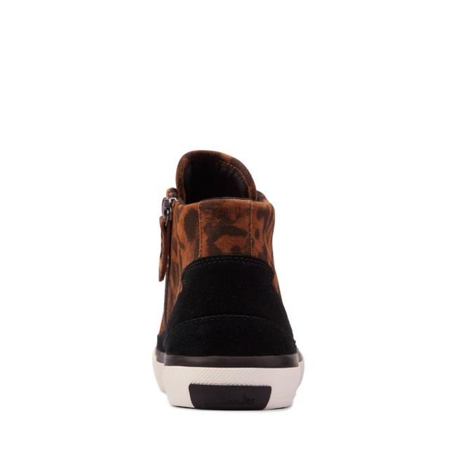 Women's Clarks Aceley Zip Hi Sneakers Leopard | CLK732ZLI