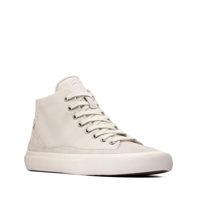 Women's Clarks Aceley Zip Hi Sneakers White | CLK067AJZ