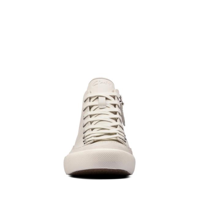 Women's Clarks Aceley Zip Hi Sneakers White | CLK067AJZ