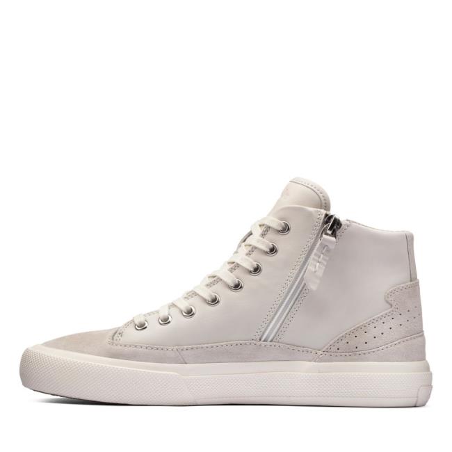 Women's Clarks Aceley Zip Hi Sneakers White | CLK067AJZ