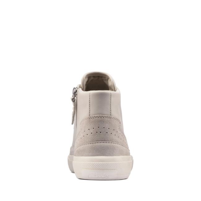 Women's Clarks Aceley Zip Hi Sneakers White | CLK067AJZ