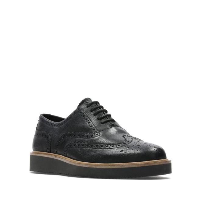 Women's Clarks Baille Brogue Black Shoes Black | CLK275NKH