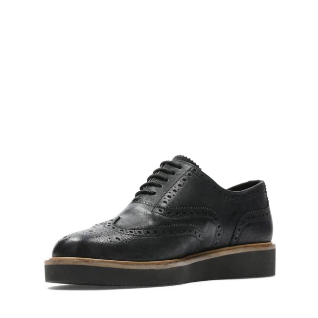 Women's Clarks Baille Brogue Black Shoes Black | CLK275NKH