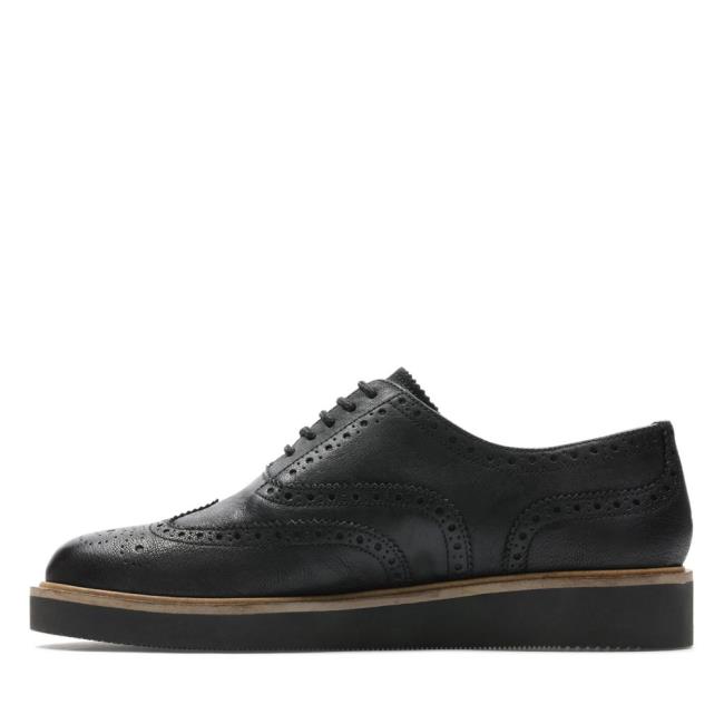 Women's Clarks Baille Brogue Black Shoes Black | CLK275NKH