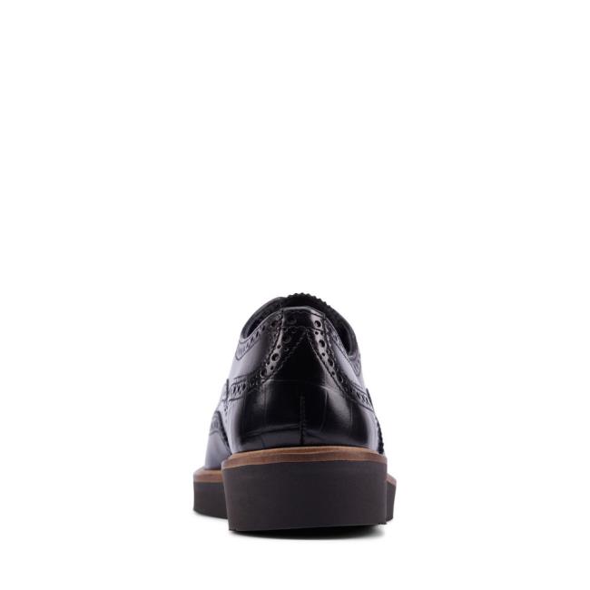 Women's Clarks Baille Brogue Black Shoes Black | CLK574KZJ