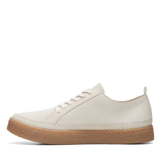 Women's Clarks Barleigh Lace Flat Shoes White | CLK594LFR