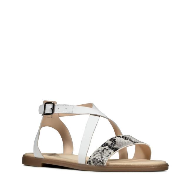 Women's Clarks Bay Rosie Sandals Grey Snake | CLK486MIC