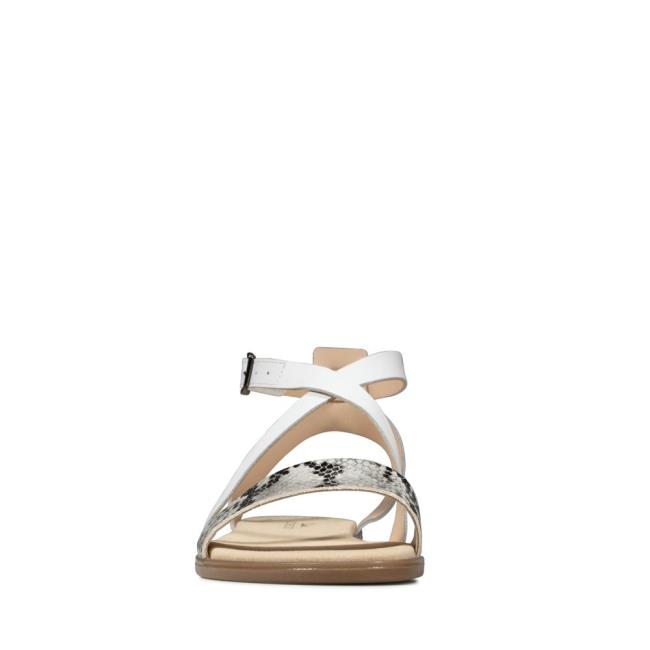 Women's Clarks Bay Rosie Sandals Grey Snake | CLK486MIC