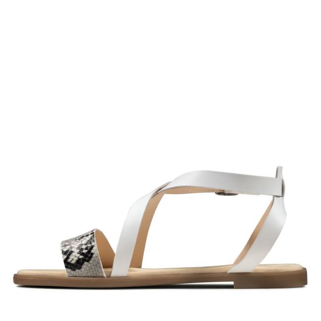 Women's Clarks Bay Rosie Sandals Grey Snake | CLK486MIC