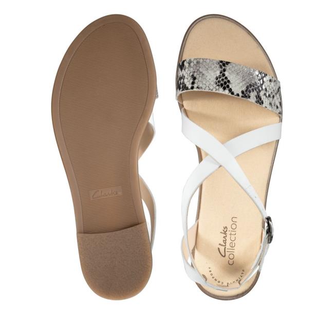 Women's Clarks Bay Rosie Sandals Grey Snake | CLK486MIC