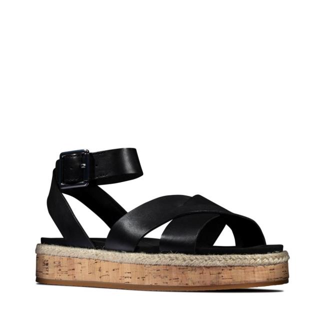 Women's Clarks Botanic Poppy Sandals Black | CLK493NPG