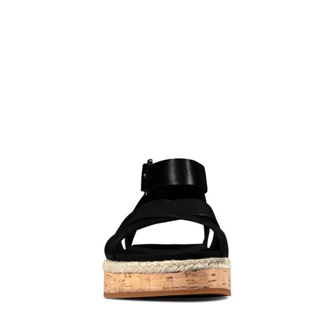 Women's Clarks Botanic Poppy Sandals Black | CLK493NPG