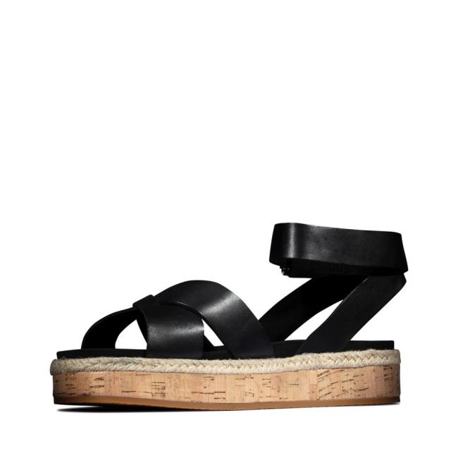 Women's Clarks Botanic Poppy Sandals Black | CLK493NPG