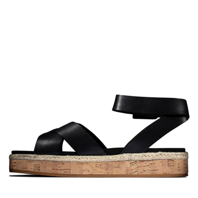 Women's Clarks Botanic Poppy Sandals Black | CLK493NPG