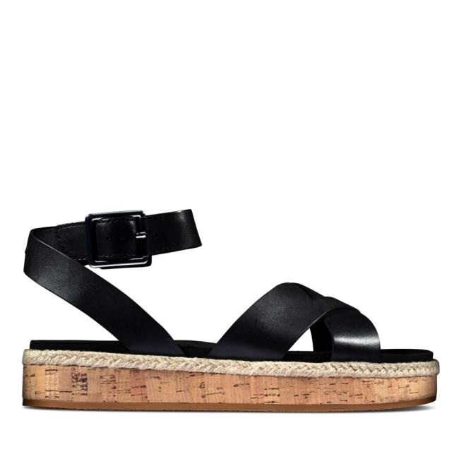 Women\'s Clarks Botanic Poppy Sandals Black | CLK493NPG