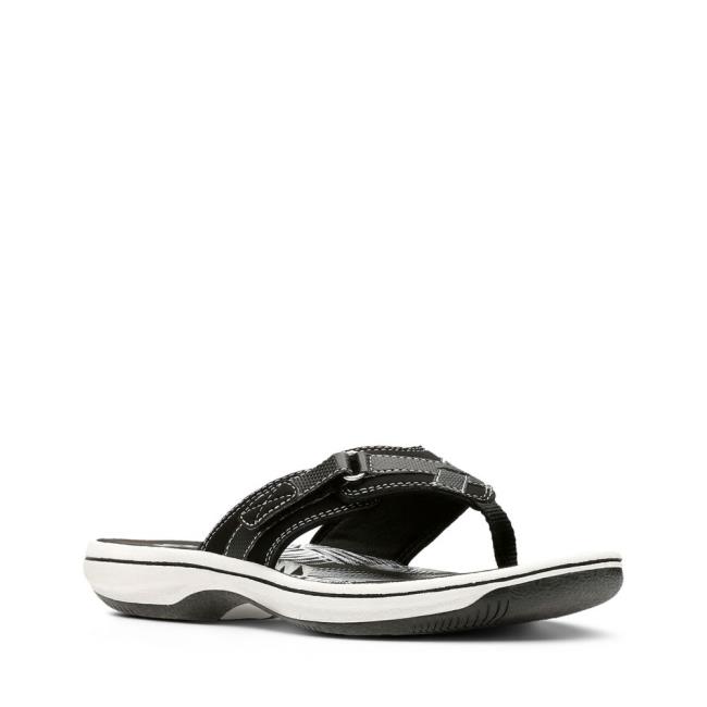 Women's Clarks Brinkley Sea Sandals Black | CLK890GMC