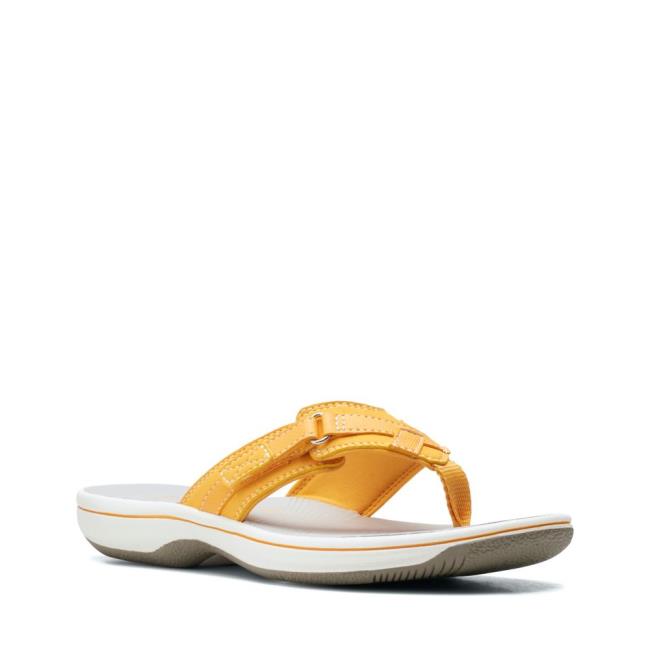 Women's Clarks Brinkley Sea Sandals Yellow | CLK342DBM