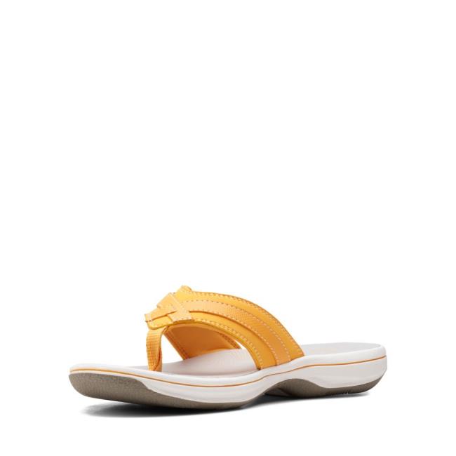 Women's Clarks Brinkley Sea Sandals Yellow | CLK342DBM