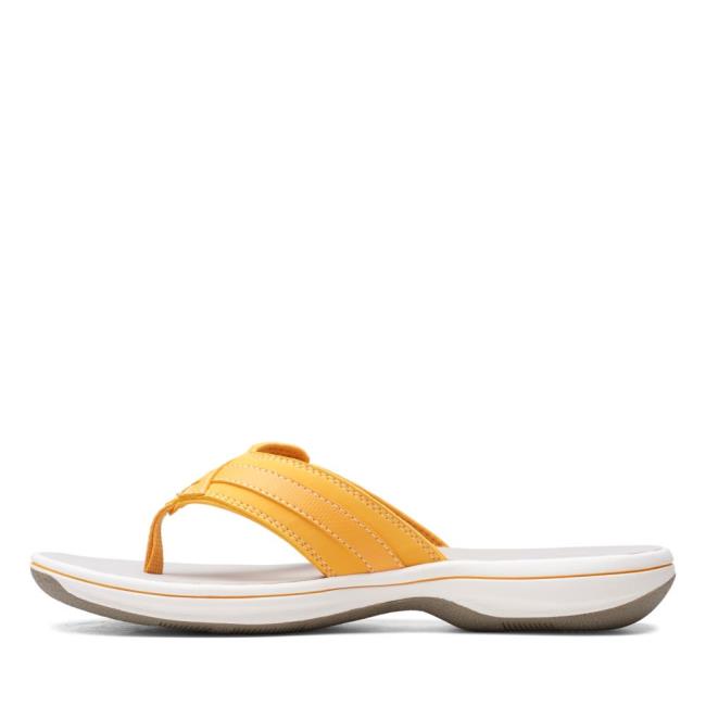 Women's Clarks Brinkley Sea Sandals Yellow | CLK342DBM