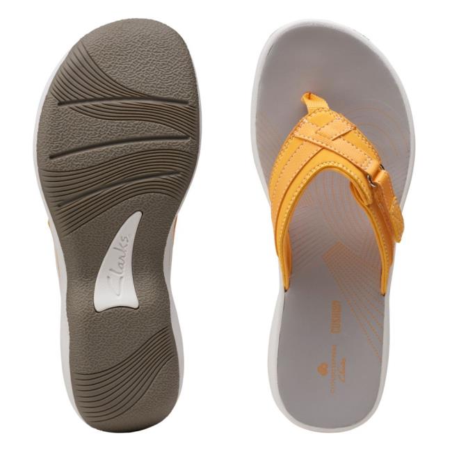 Women's Clarks Brinkley Sea Sandals Yellow | CLK342DBM