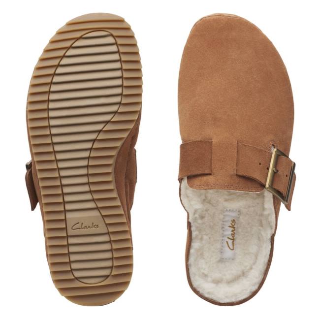 Women's Clarks Brookleigh Mule Slippers Brown | CLK280VXB