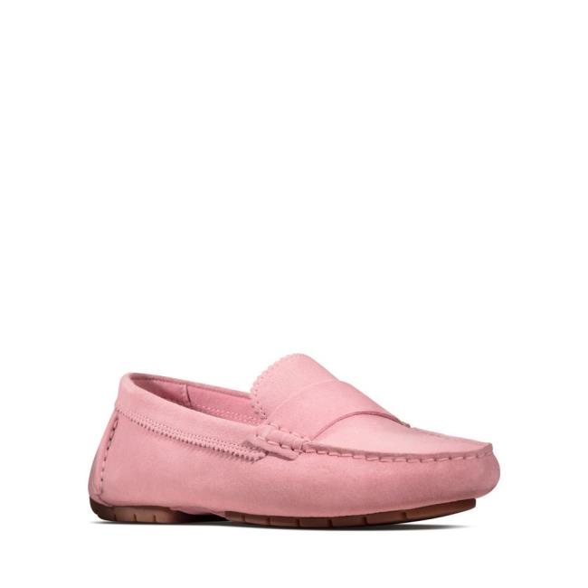 Women's Clarks C Mocc Flat Shoes Pink | CLK803OQC