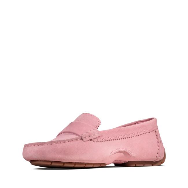 Women's Clarks C Mocc Flat Shoes Pink | CLK803OQC