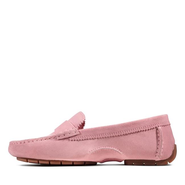 Women's Clarks C Mocc Flat Shoes Pink | CLK803OQC