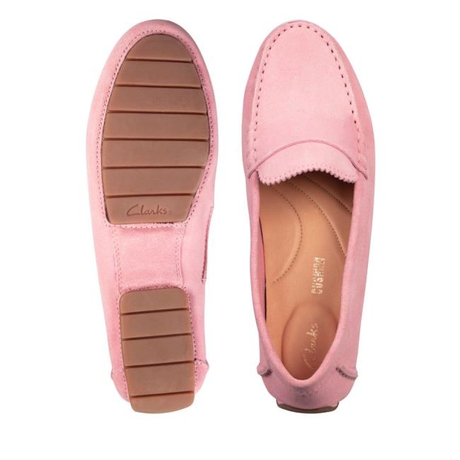 Women's Clarks C Mocc Flat Shoes Pink | CLK803OQC