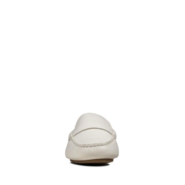 Women's Clarks C Mocc Flat Shoes White | CLK147OEI