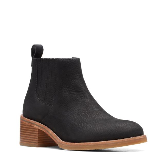 Women's Clarks Cologne Top Heeled Boots Black | CLK920AJI