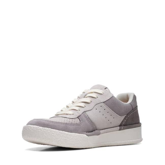 Women's Clarks Craft Cup Court Sneakers Light Grey | CLK349OGD