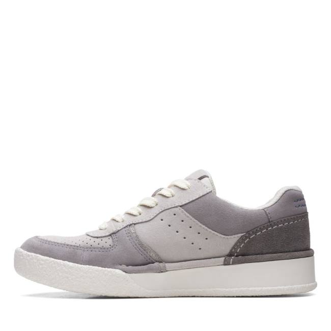 Women's Clarks Craft Cup Court Sneakers Light Grey | CLK349OGD