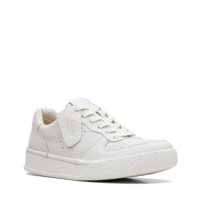 Women's Clarks Craft Cup Court Sneakers White | CLK486JQH