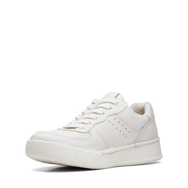 Women's Clarks Craft Cup Court Sneakers White | CLK486JQH