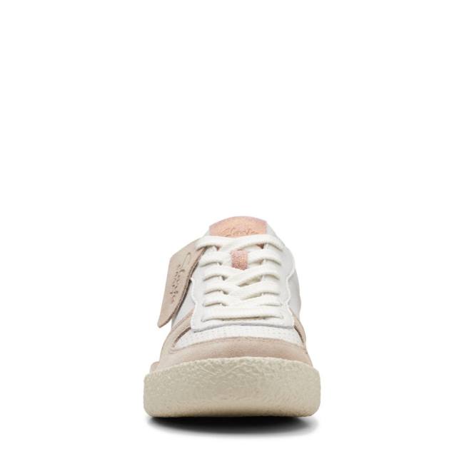 Women's Clarks Craft Cup Court Sneakers White | CLK528TQK