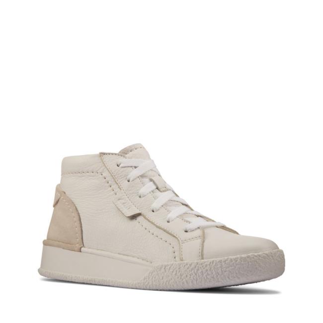 Women's Clarks Craft Cup Hi Sneakers White | CLK617FDU