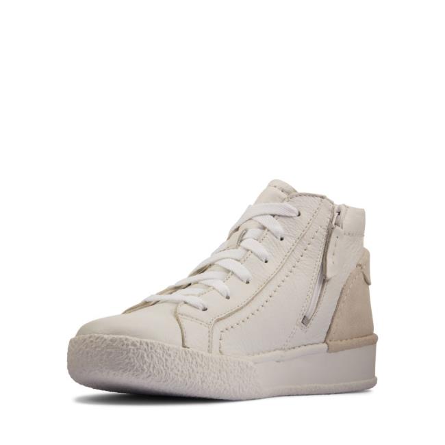 Women's Clarks Craft Cup Hi Sneakers White | CLK617FDU