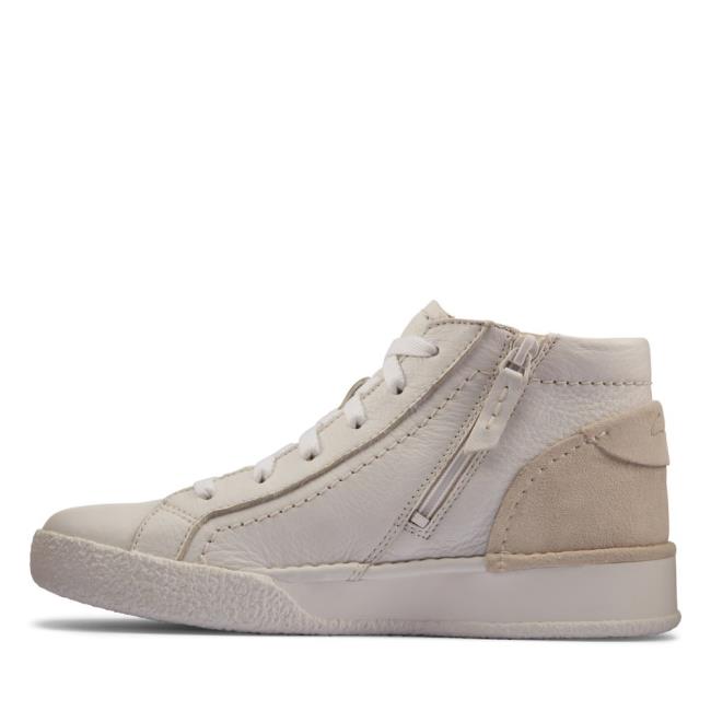 Women's Clarks Craft Cup Hi Sneakers White | CLK617FDU