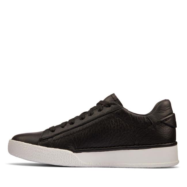 Women's Clarks Craft Cup Lace Sneakers Black | CLK034JBQ