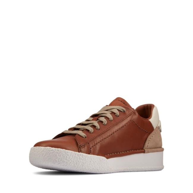 Women's Clarks Craft Cup Lace Sneakers Dark Brown | CLK037EAP